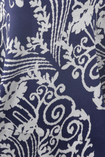 Printed Three-Quarter Sleeve Handkerchief Hem Poncho
