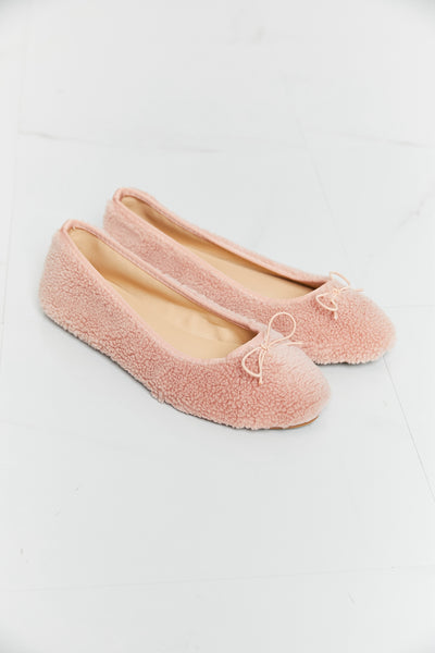 Forever Link Bow Detail Sherpa Flats