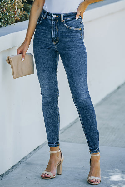 Ankle-Length Skinny Jeans with Pockets