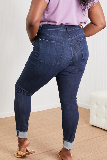 Judy Blue Sadie Full Size Cuffed Skinny Jeans