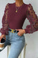 Double Take Textured Applique Long Sleeve Blouse