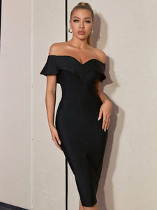 Off-Shoulder Layered Bodycon Dress