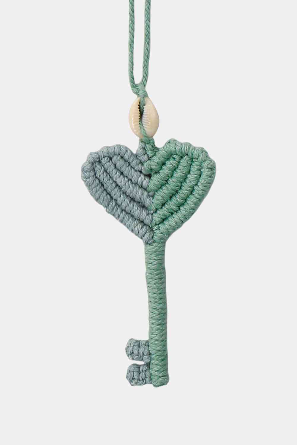 Cotton Cord Key Shape Pendant Necklace