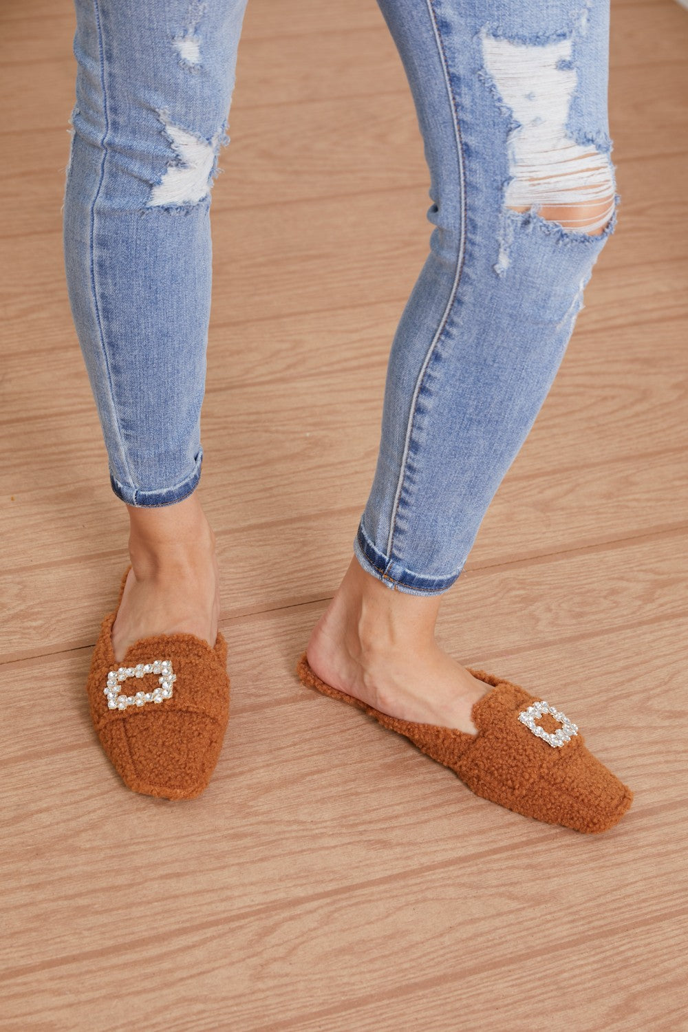 Weeboo Melting Hearts Faux Fur Mules